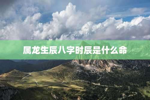 属龙生辰八字时辰是什么命