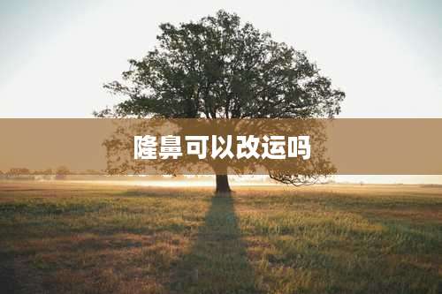 隆鼻可以改运吗