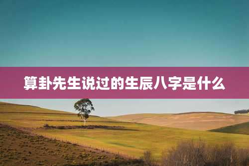 算卦先生说过的生辰八字是什么