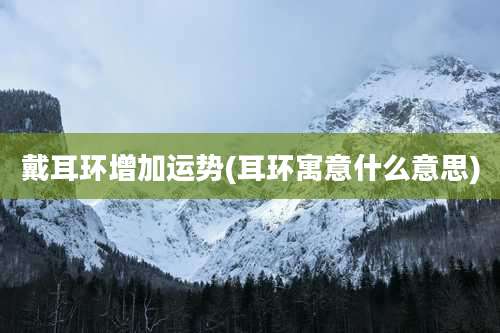 戴耳环增加运势(耳环寓意什么意思)