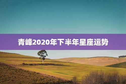 青峰2020年下半年星座运势