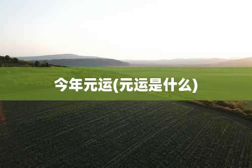 今年元运(元运是什么)