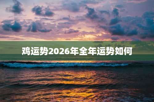 鸡运势2026年全年运势如何