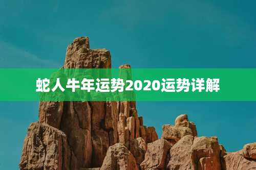 蛇人牛年运势2020运势详解