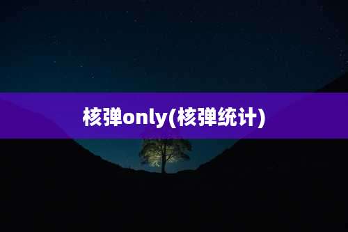 核弹only(核弹统计)