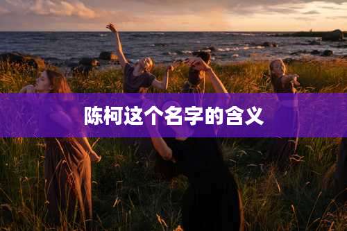 陈柯这个名字的含义