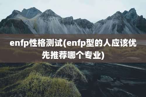 enfp性格测试(enfp型的人应该优先推荐哪个专业)