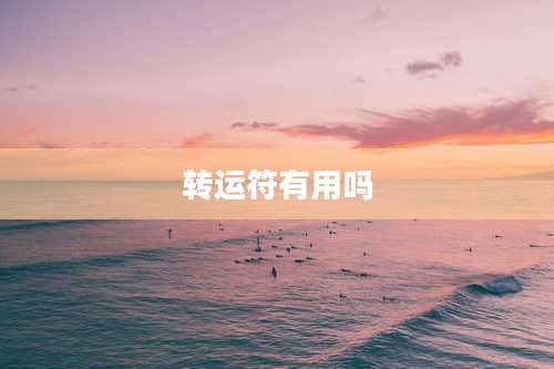 转运符有用吗