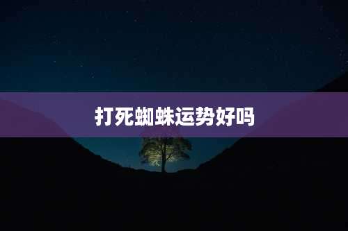 打死蜘蛛运势好吗