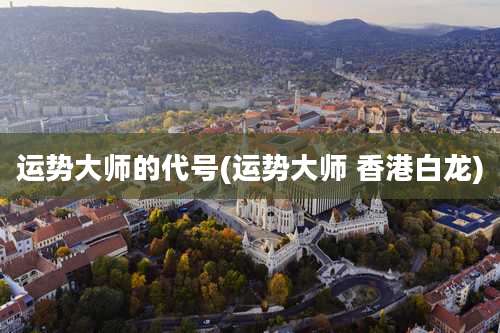 运势大师的代号(运势大师 香港白龙)