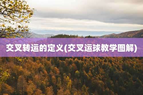 交叉转运的定义(交叉运球教学图解)