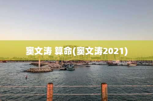 窦文涛 算命(窦文涛2021)