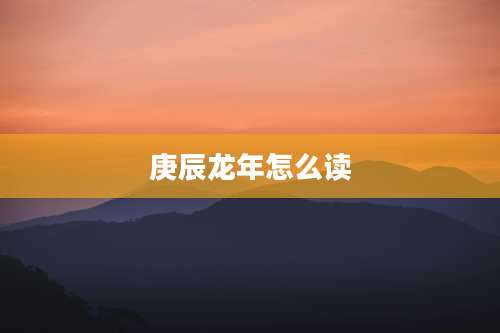 庚辰龙年怎么读