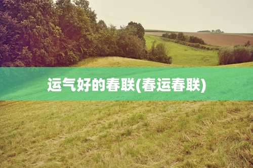 运气好的春联(春运春联)