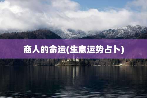 商人的命运(生意运势占卜)