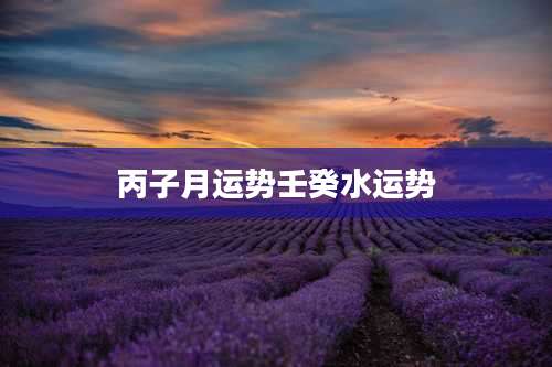 丙子月运势壬癸水运势