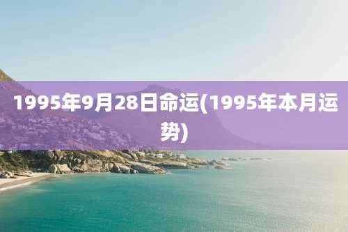 1995年9月28日命运(1995年本月运势)