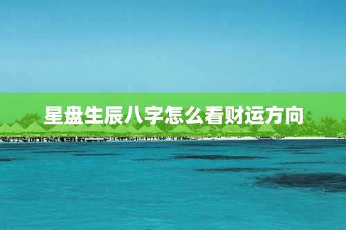 星盘生辰八字怎么看财运方向