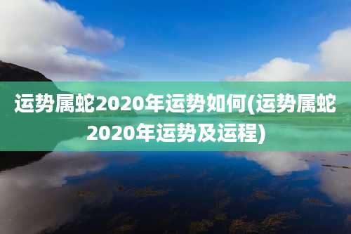 运势属蛇2020年运势如何(运势属蛇2020年运势及运程)