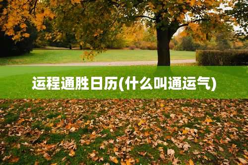 运程通胜日历(什么叫通运气)