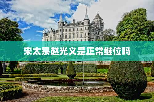 宋太宗赵光义是正常继位吗