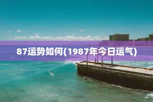 87运势如何(1987年今日运气)