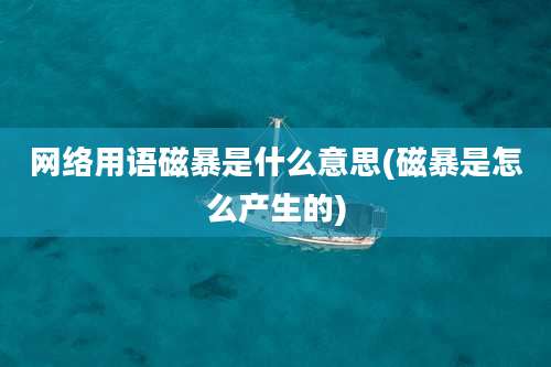 网络用语磁暴是什么意思(磁暴是怎么产生的)
