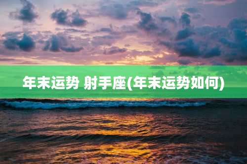 年末运势 射手座(年末运势如何)