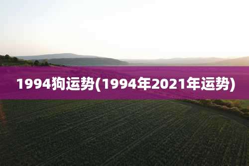 1994狗运势(1994年2021年运势)