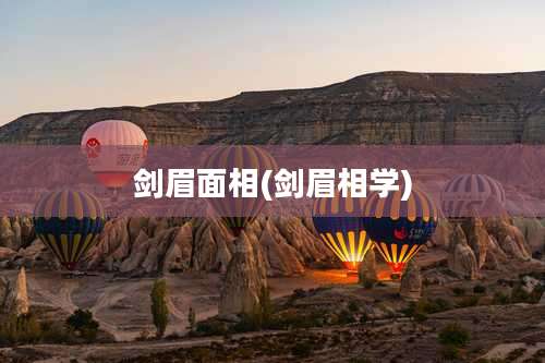 剑眉面相(剑眉相学)