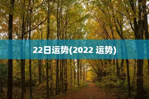22日运势(2022 运势)