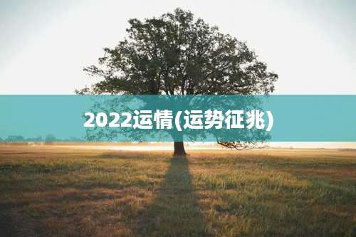 2022运情(运势征兆)