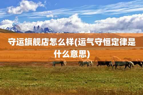 守运旗舰店怎么样(运气守恒定律是什么意思)