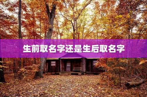 生前取名字还是生后取名字