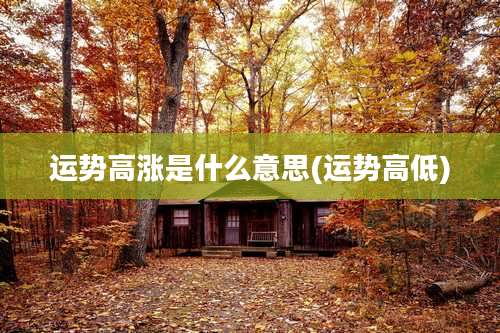 运势高涨是什么意思(运势高低)