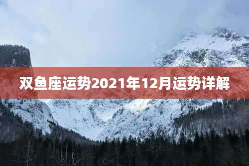 双鱼座运势2021年12月运势详解