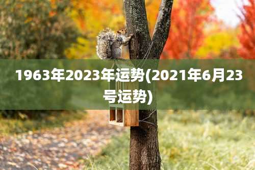 1963年2023年运势(2021年6月23号运势)