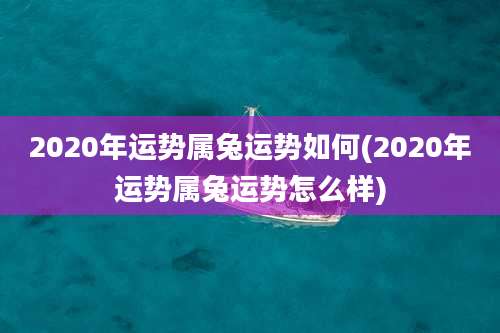 2020年运势属兔运势如何(2020年运势属兔运势怎么样)
