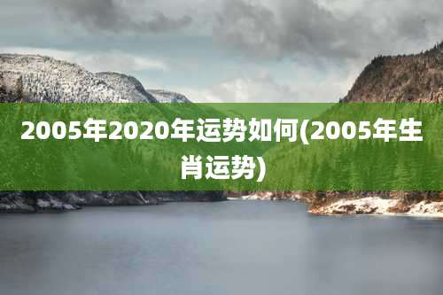 2005年2020年运势如何(2005年生肖运势)