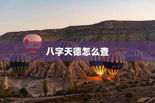 八字天德怎么查