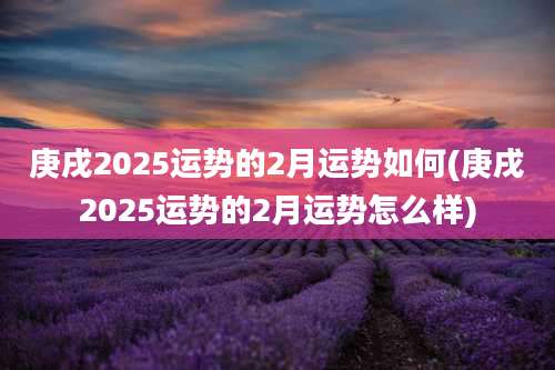 庚戌2025运势的2月运势如何(庚戌2025运势的2月运势怎么样)
