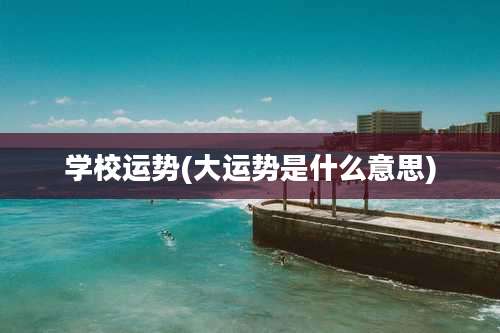 学校运势(大运势是什么意思)