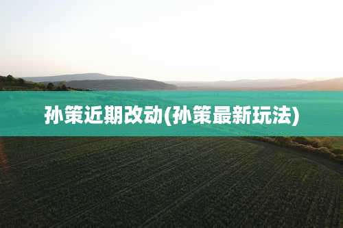 孙策近期改动(孙策最新玩法)