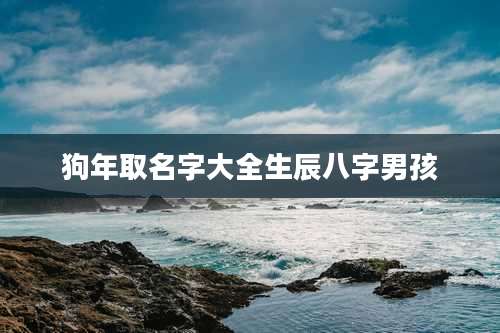 狗年取名字大全生辰八字男孩