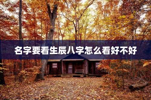 名字要看生辰八字怎么看好不好