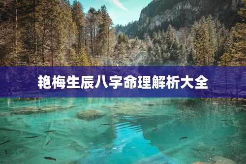 艳梅生辰八字命理解析大全
