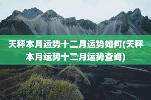 天秤本月运势十二月运势如何(天秤本月运势十二月运势查询)
