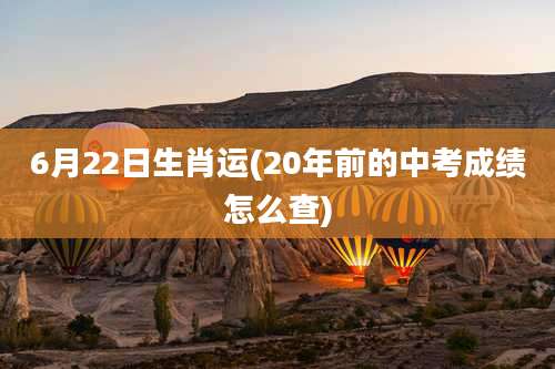 6月22日生肖运(20年前的中考成绩怎么查)