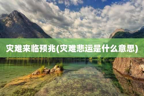 灾难来临预兆(灾难悲运是什么意思)