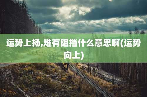 运势上扬,难有阻挡什么意思啊(运势向上)